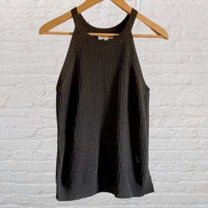 PROLOGUE DARK GRAY CABLE KNIT SLEEVELESS TANK TOP